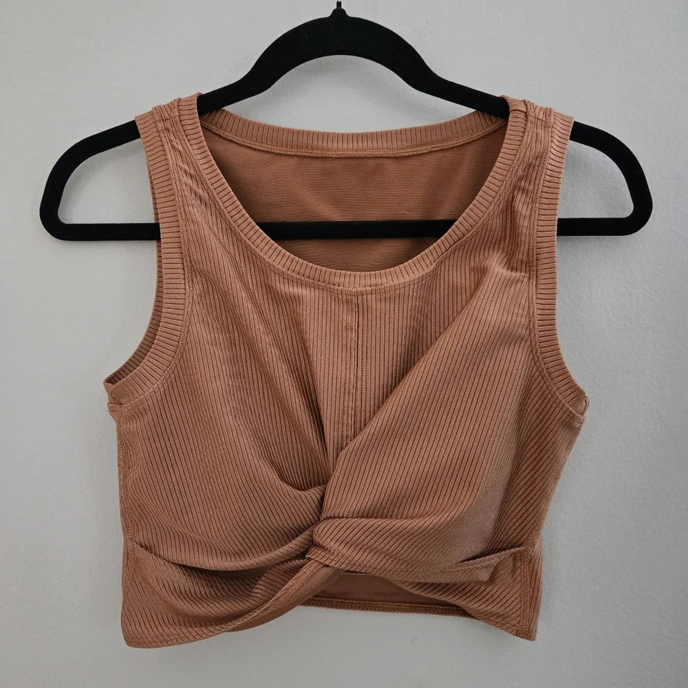 Offline by Aerie | copper metallic ribbed crop tank top size XLarge - Picture 2 of 10